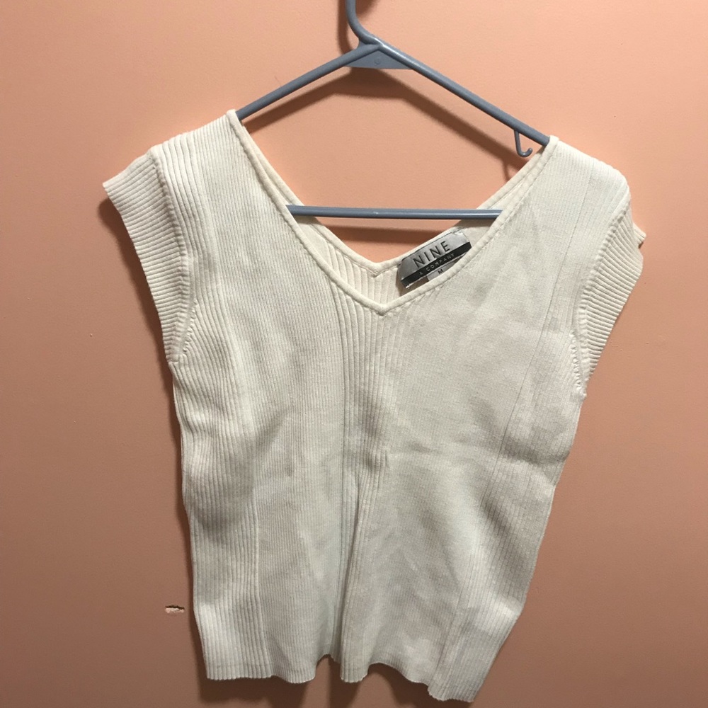 Vintage white v neck